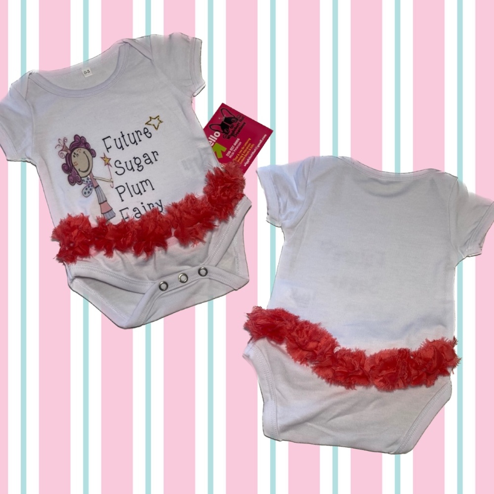 Future Sugar Plum baby onesie size 0-3 mos.
